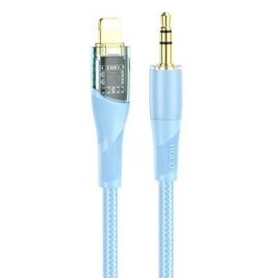 Аудiокабель HOCO UPA25 Transparent Discovery Edition Digital audio conversion cable iP Blue - зображення 1