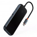 USB-хаб Baseus AcmeJoy 5-Port Type-C HUB Adapter（Type-C to USB3.0*2+USB2.0*1+Type-C PD&Data *1+RJ45*1）Dark Gray