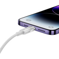 Кабель Baseus Explorer Series Fast Charging Cable with Smart Temperature Control Type-C to Type-C 100W 1m Stellar White (Цвет Stellar White) - фото № 3