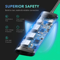 USB-хаб UGREEN USB-C to 2 Ports USB3.0-A Hub + HDMI + TF/SD with PD Power Supply (Space Gray) (Колір Серый) - фото № 5