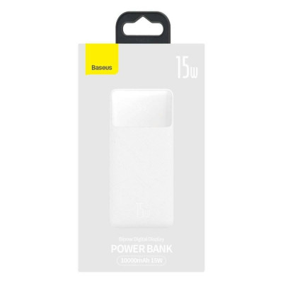 Зовнішній акумулятор Baseus Bipow Digital Display Power bank 10000mAh 15W White - изображение 2