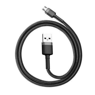 Кабель Baseus Cafule Cable USB For Micro 2.4A 1м Серый+Черный (CAMKLF-BG1) - изображение 3