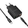 Мережевий зарядний пристрій BOROFONE BA98A Ilustre PD30W (2C1A) charger with digital display set (C to C) (EU) Black (7073)- № 4