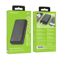 Зовнішній акумулятор BOROFONE BJ38A Power 22.5W+PD20W fully compatible power bank(20000mAh) Black (Колір Черный) - фото № 5