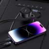 Автомобільний зарядний пристрій Baseus Enjoyment Pro Car Charger C+Retractable C & iP Cable 60W Cluster Black (7073)- № 8