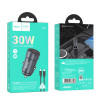 Автомобільний зарядний пристрій HOCO Z57 Glorious single-port PD30W car charger set (C to C) Metal Gray (Metal Gray)- № 2
