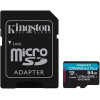 microSDXC (UHS-1 U3) Kingston Canvas Go Plus 64Gb 10 A2 V30 (R170MB/s, W70MB/s) (adapter SD) (SDCG3/64GB) - изображение 2