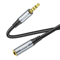 Аудiокабель HOCO UPA20 3.5 audio extension cable male to female (L=2M) Metal Gray (Цвет Metal Gray) - фото № 4