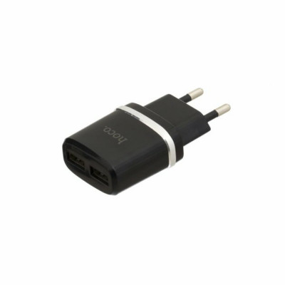 Мережевий зарядний пристрій HOCO C12 Smart dual USB charger Black (6957531063094) - зображення 2