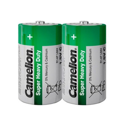 Батарейка CAMELION Super Heavy Duty Green C/R14 SP2 2шт (C-10100214) (4260033156440) - изображение 1