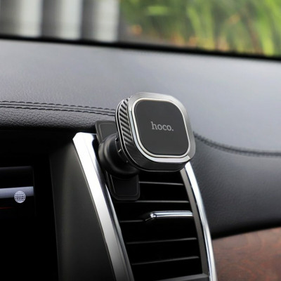 Тримач для мобільного HOCO CA52 Intelligent air outlet in-car holder Black+Gray (6931474707529) - зображення 6