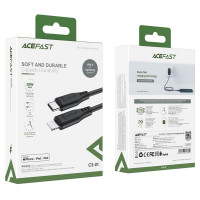 Кабель ACEFAST C3-01 Type-C to iP 3A, 30W, TPE, TPE connectors, Black (Цвет Черный) - фото № 3