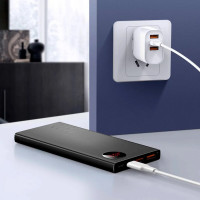 Зовнішній акумулятор Baseus Adaman Metal Digital Display Quick Charge Power Bank 10000mAh 22.5W Black (Цвет 7073) - фото № 5