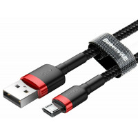 Кабель Baseus Cafule Cable USB For Micro 1.5A 2m Red+Black (Колір Черный) - фото № 2