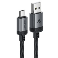 Кабель ACEFAST C20-04 USB-A to USB-C aluminum alloy charging data cable Black (Цвет 7073) - фото № 3