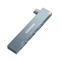 USB-хаб ESSAGER (opp bag) Fengyang  3 in 1 Splitter Silver (Цвет Silver) - фото № 4