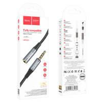 Аудiокабель HOCO UPA20 3.5 audio extension cable male to female (L=2M) Metal Gray (Цвет Metal Gray) - фото № 2
