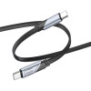 Кабель HOCO U119 Type-C to Type-C 60W, 1.2m, nylon, aluminum connectors, Black (Black)- № 3