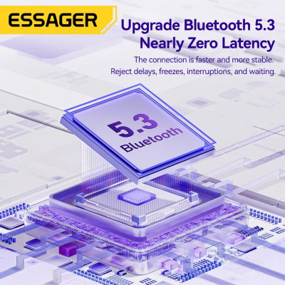 Навушники ESSAGER (color box) Shining TWS Bluetooth earphones White - зображення 4