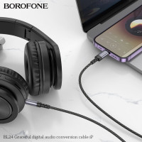 Перехідник BOROFONE BL24 Graceful digital audio conversion cable iP Metal Grey (Колір Metal Gray) - фото № 8