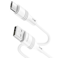 Кабель BOROFONE BX43 USB to Micro 2.4A, 1m, PVC, PVC connectors, White (Цвет 7068) - фото № 2