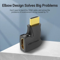 Адаптер Vention HDMI 270 Degree Male to Female Adapter Black (AINB0) (Цвет 7073) - фото № 2