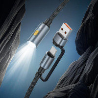 Кабель-світильник HOCO UA38C USB/Type-C to LED light adapter cable Black (Цвет 7073) - фото № 4