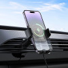 Тримач для мобiльного з БЗП BOROFONE BH209 Riley wireless fast charging car holder(air outlet) Black - зображення 6