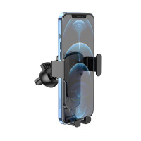 Автотримач для телефона HOCO CA103 vertical and horizontal air outlet gravity car holder Black Metal Gray (Цвет Black Metal Grey) - фото № 5