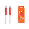Кабель BOROFONE BX96 Ice crystal 60W silicone charging data cable Type-C to Type-C Red (BX96CCR) - зображення 5