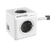 Мережевий подовжувач Allocacoc PowerCube Extended з заземленням 4 розетки 2 USB 1.5 м, сірий k41208 - № 1 Мережевий подовжувач Allocacoc PowerCube Extended з заземленням 4 розетки 2 USB 1.5 м, сірий (White-Grey) Allocacoc - № 1