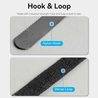 Стяжка для кабелів Vention Hook & Loop Cable Tie 120mm x 12mm Black (KANB0) - изображение 6