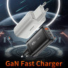 Мережевий зарядний пристрій Essager Shining 65W GaN Travelling Charger 2 Type-c+USB-A EU  black (ECT2CA-MYB01) (ECT2CA-MYB01) - зображення 8