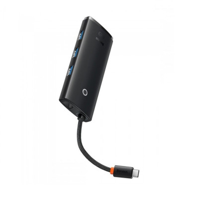 USB-концентратор Baseus Lite Series, 5-портовая док-станция-концентратор Type-C (Type-C — HDMI+USB3.0*3+PD), черный (WKQX040001) - изображение 1