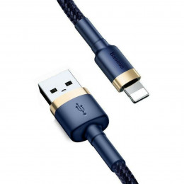 Кабель Baseus Cafule Cable USB For iP 2.4A 0.5m Gold+Blue