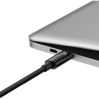 Кабель Baseus Tungsten Gold Fast Charging Data Cable Type-C to Type-C 240W 3m Black (Колір 7073) - фото № 5