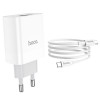 Мережевий зарядний пристрій HOCO C80A Rapido PD20W+QC3.0 charger set (Type-C TO Type-C)(EU) White (7068)- № 4