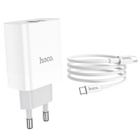 Мережевий зарядний пристрій HOCO C80A Rapido PD20W+QC3.0 charger set (Type-C TO Type-C)(EU) White (Цвет 7068) - фото № 4