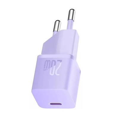 Мережевий зарядний пристрій Baseus GaN5 Fast Charger(mini) 1C 20W EU Purple - зображення 4