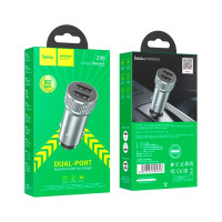Автомобільний зарядний пристрій HOCO Z49 Level dual port car charger Metal Gray (Колір Metal Gray) - фото № 5