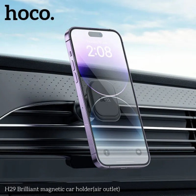 Тримач для мобільного HOCO H29 Brilliant magnetic car holder(air outlet) Black - зображення 8