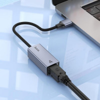 Мережевий адаптер HOCO UA37 USB ethernet adapter (1000 Mbps) Metal Gray (Цвет Metal Gray) - фото № 5