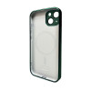Чохол для смартфона AG Glass Sapphire Frame MagSafe Logo for Apple iPhone 14 Cangling Green (Cangling Green)- № 2