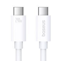 Кабель Baseus Superior 2 USB4 Full-Function Fast Charging Cable USB-C to USB-C 240W 5.9ft Moon White (Колір Moon-White) - фото № 3