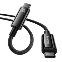 Кабель Baseus Tungsten Gold Fast Charging Data Cable Type-C to Type-C 240W 3m Black (Колір 7073) - фото № 4