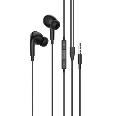 Навушники BOROFONE BM80 Pro Elegant wire-controlled earphones with microphone Black (BM80PB) - изображение 1