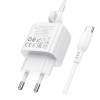 Мережевий зарядний пристрій BOROFONE BAS42A Potential single-port QC3.0 charger set(Type-C) 18W White (Белый)- № 6