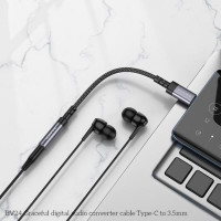 Перехідник BOROFONE BV24 Graceful digital audio converter cable Type-C to 3.5mm Metal Grey (Колір Metal Gray) - фото № 8