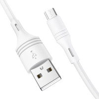Кабель BOROFONE BX43 USB to Micro 2.4A, 1m, PVC, PVC connectors, White (Цвет 7068) - фото № 3