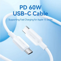 Кабель Vention USB 2.0 Type-C Male to Type-C Male 3A Cable 1M Black PVC Type (Колір Black) - фото № 2